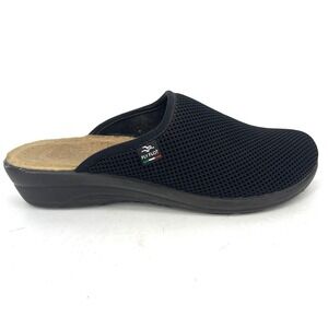 FLY FLOT Black Mesh Slip On Comfort Clogs Women Made in Italy EU 41 -US 10.5